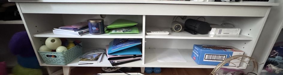 White Open Shelf TV Stand Media Console