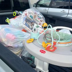 Baby Stroller Boppy And Clothes And Toys
