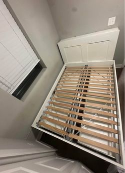 FULL SIZE IKEA BRIMNES BED FRAME + HEADBOARD – MOVING SALE