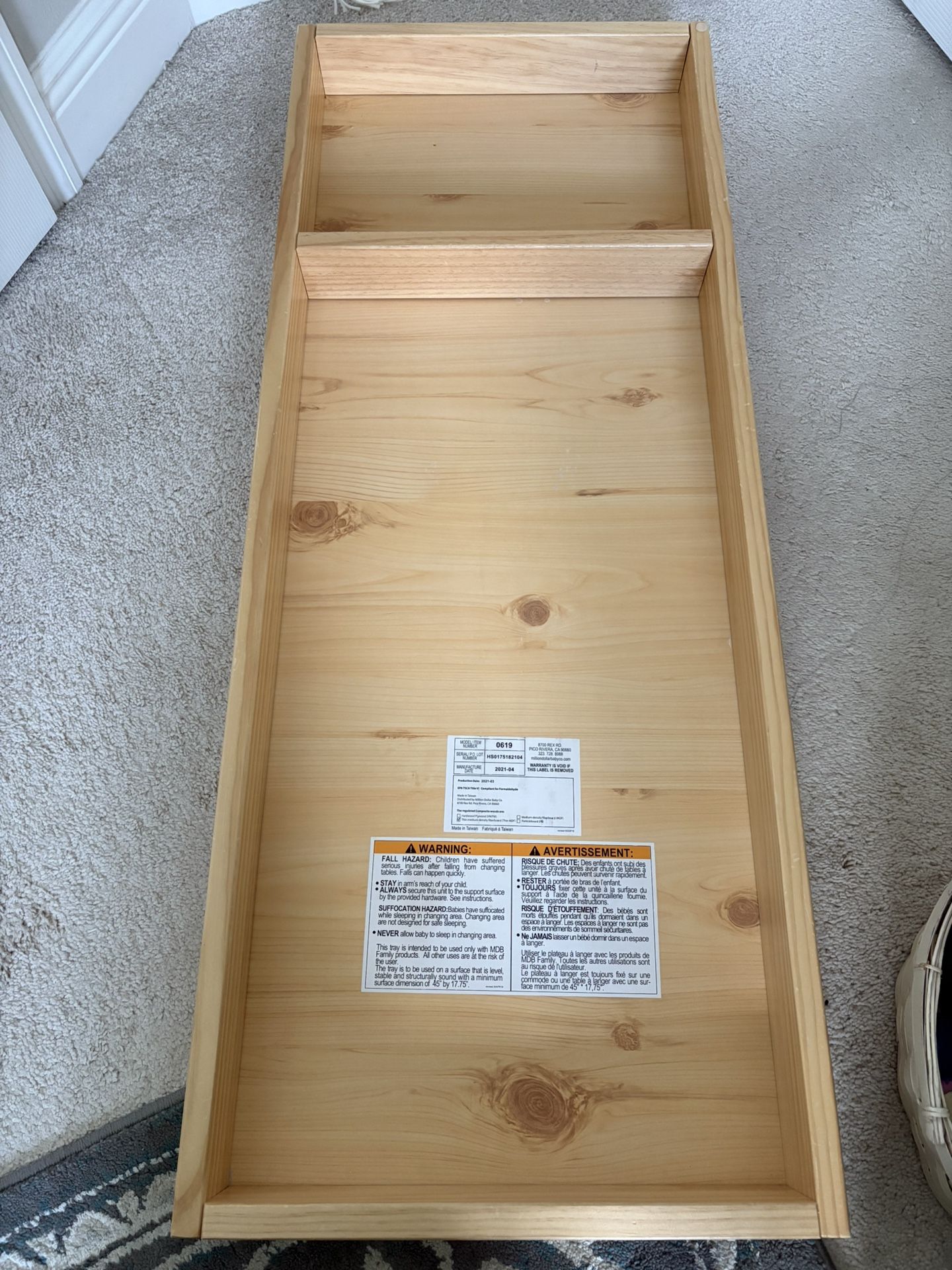 Baby Changing Dresser Top