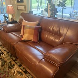Gorgeous Leather “Simon” Power Recliner 88” long 35” back height 18” high seat 25”deep