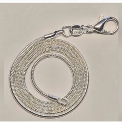 18" 925 Sterling Silver Snake Chain Necklace 1mm Thick