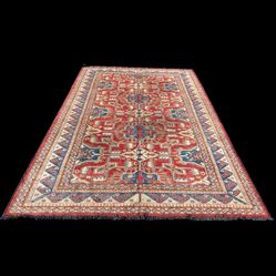 Vintage Handmade 100% Wool Kazak Rug 7’4 X 10’5