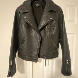 Topshop Faux Leather Motorcycle Biker Jacket. Women’s Size 8