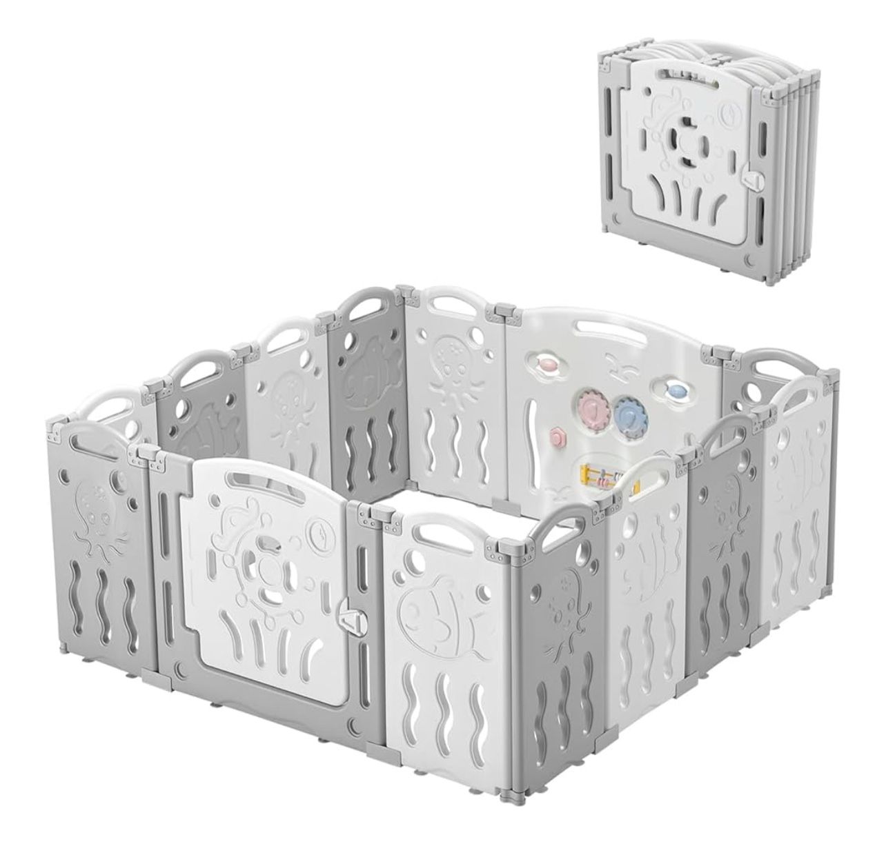 GREY AND WHITE PLAYPEN 🩶🤍