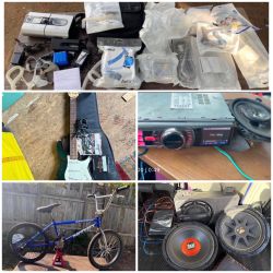 Stereo , subwoofers, amp, guitar, c p a p, GT DYNO bicycle 