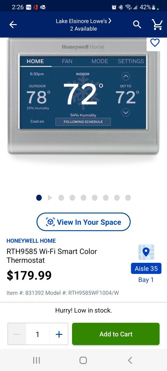 Wifi Honeywell Thermostat 