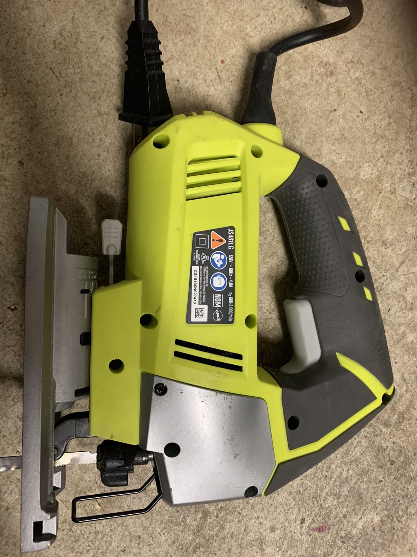 Ryobi Jigsaw electric 4.8 Amp corded variable 3 speed. EXCELLENT condition. NEW price