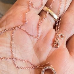 Original Pandora Rose Gold Necklace With Diamonds 