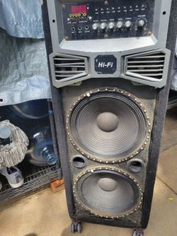 $BEST OFFER$ Performance teknique Hi-Fi Dual Woofer PA Party Speaker on Wheels