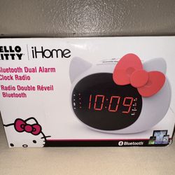 NEW iHome X Sanrio Hello Kitty Bluetooth Dual Alarm Clock Radio Speaker HTF