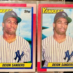 2 Deion Sanders Baseball Error Cards #61
