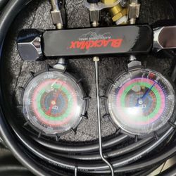 Black Max Black And Chrome Seties A/C Gauges Refrigeration 