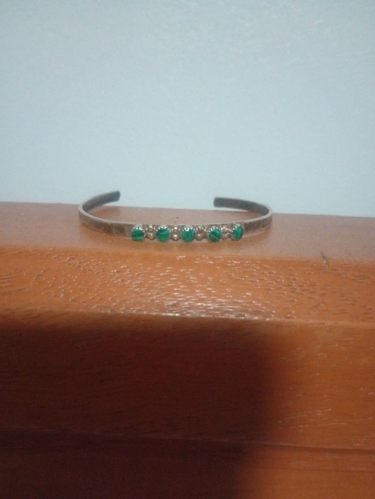 A Childs Vintage Navajo Silver Cuff Bracelet