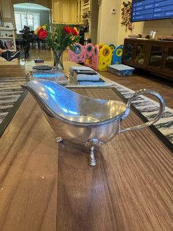Vintage Sheffield Silver-Plated Gravy Boat
