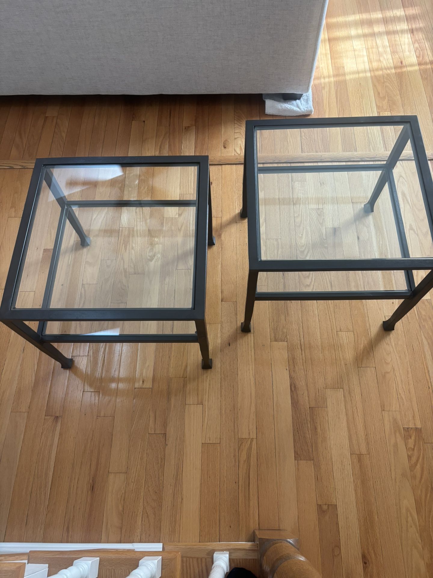 End Tables, 2 Tier Glass