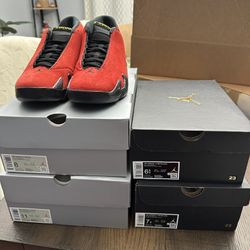 Air Jordan 14 Ferrari Challenge Red Size 8 11 6.5y 7y Brand New
