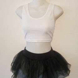 Black Chiffon Skirt Tutu Teen Dance Ballet Costume  Med/Lrg