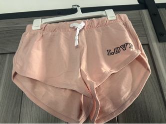 Pink 'LOVE' Graphic Shorts