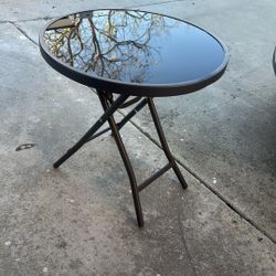 Black Round Glass Side Table ✨ 