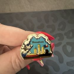 Vintage Rare Houston Texas TX Pin Enamel Hat Lapel Tie Tack Brooch