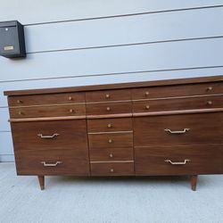 MCM walnut lowboy dresser