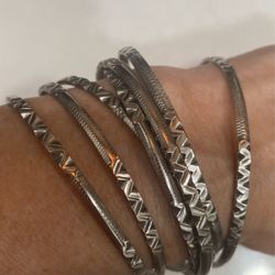 Vintage Solid Sterling Silver Bangles