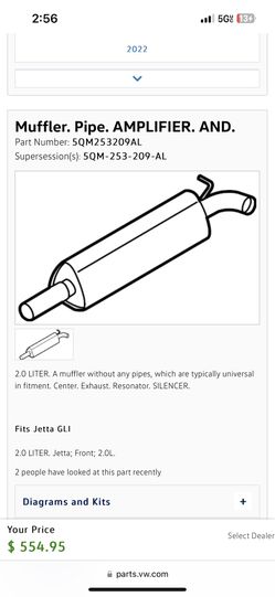 OEM Muffler For 2019-22 Jetta