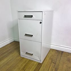 3 Drawer Vertical File Cabinet Letter White 18-Inch D