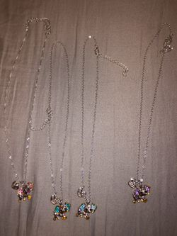 Kids elephant necklace with heart