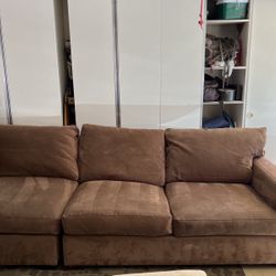 Crate and barrel brown couch 