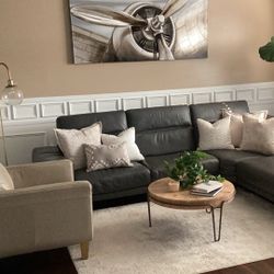 100% Italian Grey Sectional
