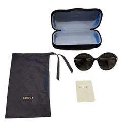 Gucci Women's Gucci Oval Black Ladies Sunglasses - GG0023S-003 Sunglasses