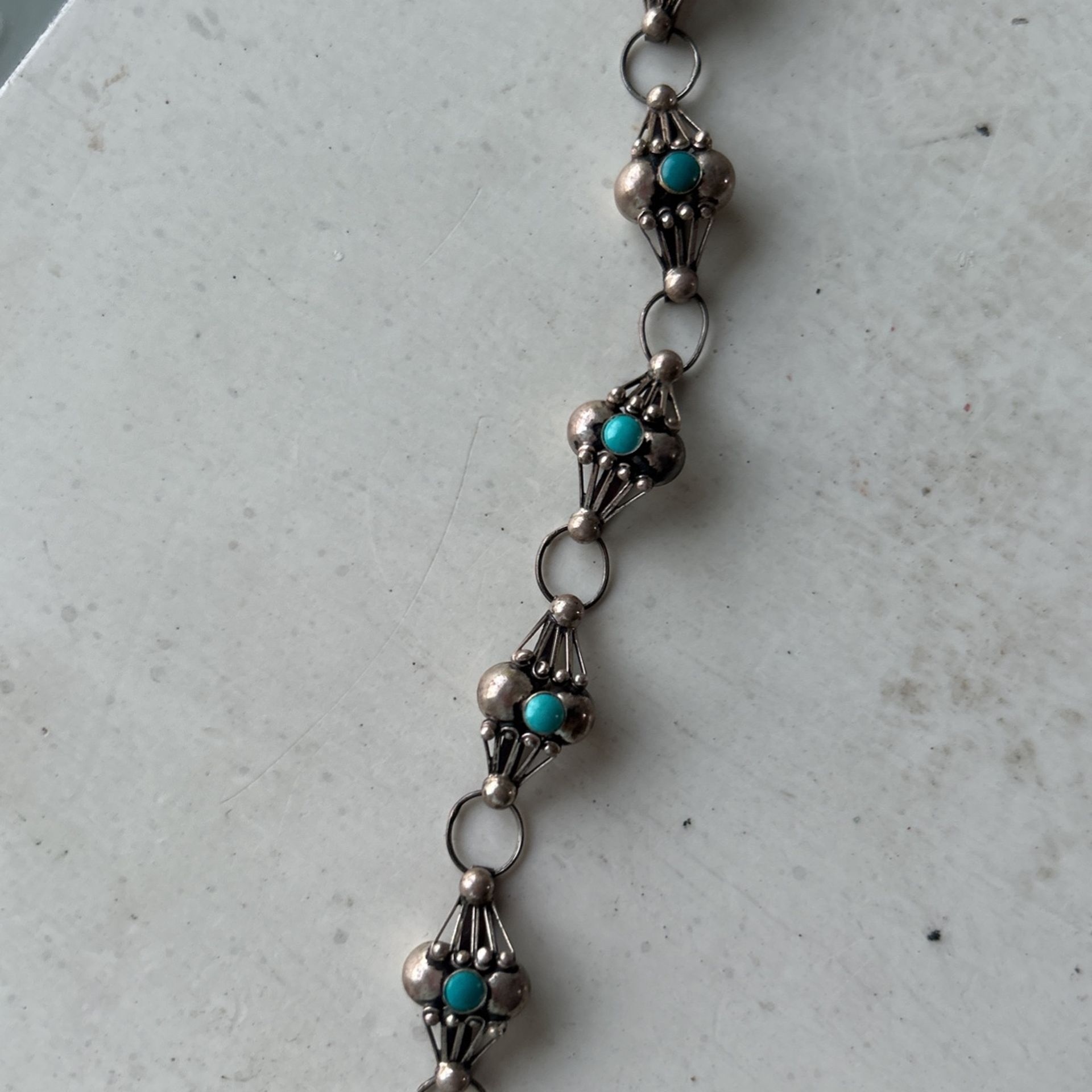 Silver And Turquoise Bracelet