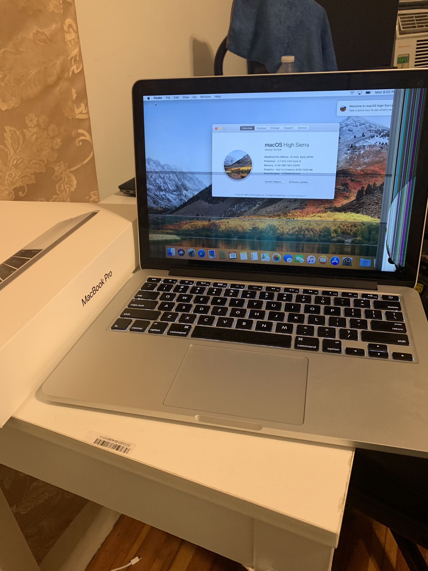 MacBook Pro 13 inch early 2015 screen damage