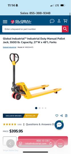 Global Industrial Manual Pallet Jack 5500 lb