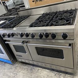 Viking Stainless Steel 48” Dual Fuel Range Stove