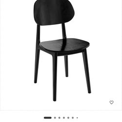 Verona Commercial Grade Solid Wood Dining Chair with Curved Oval Backrest in Black