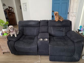 Couch and Loveseat Recliner Sectional with Charging and Cup Holders