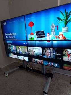 Video Wall Bundle with (4) SAMSUNG TVs with rolling stand & screen split controller, 111 inches total diagonal length

Condition is used for a few eve