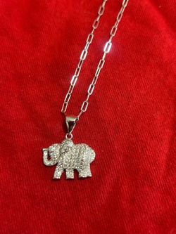 Sterling silver elephant pendant with necklace