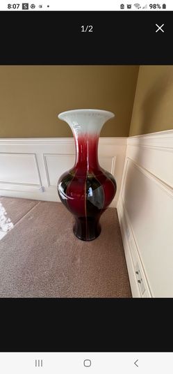 4 ft tall Red oxblood vase