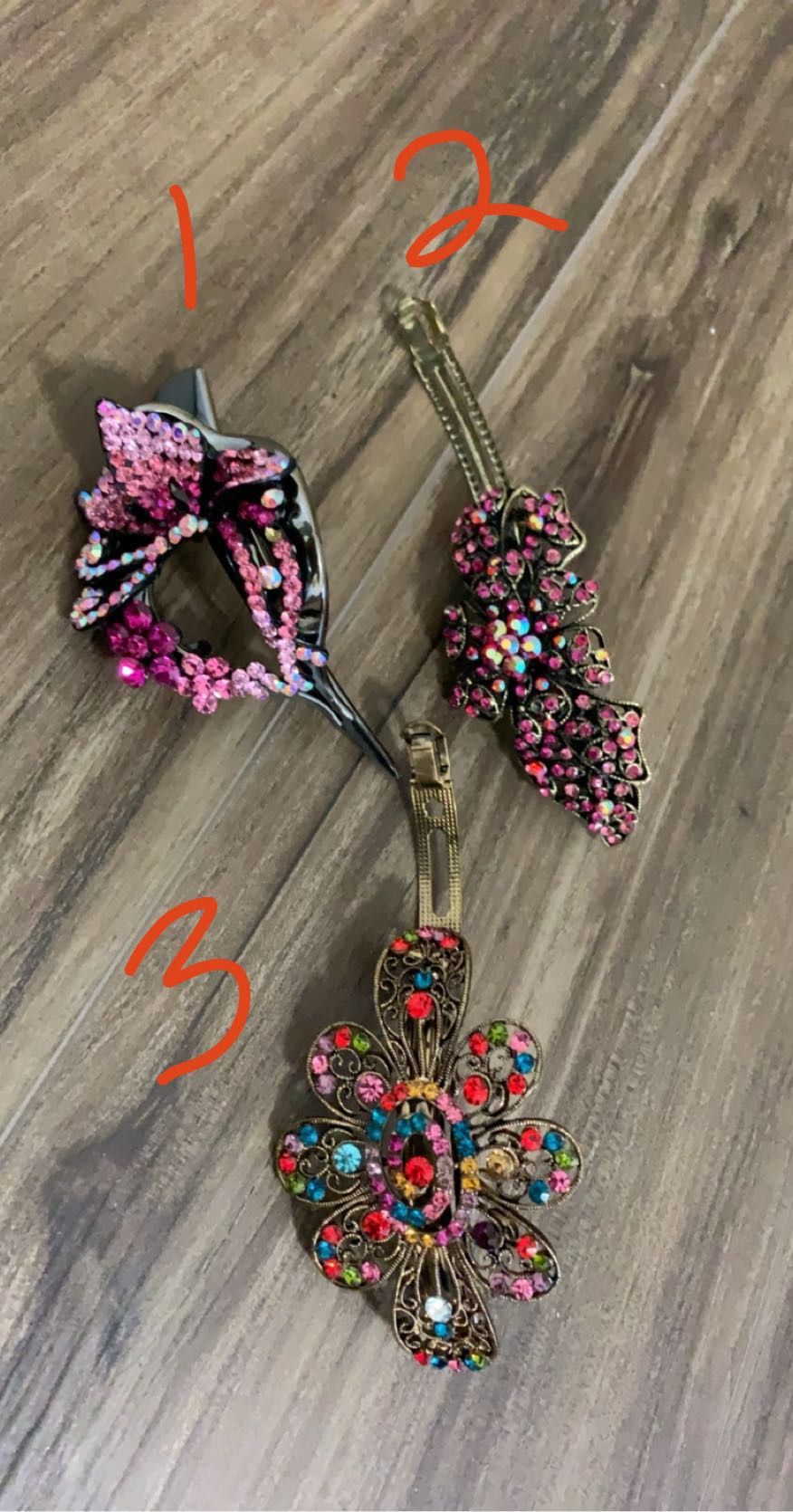 Hair clips all new each $20