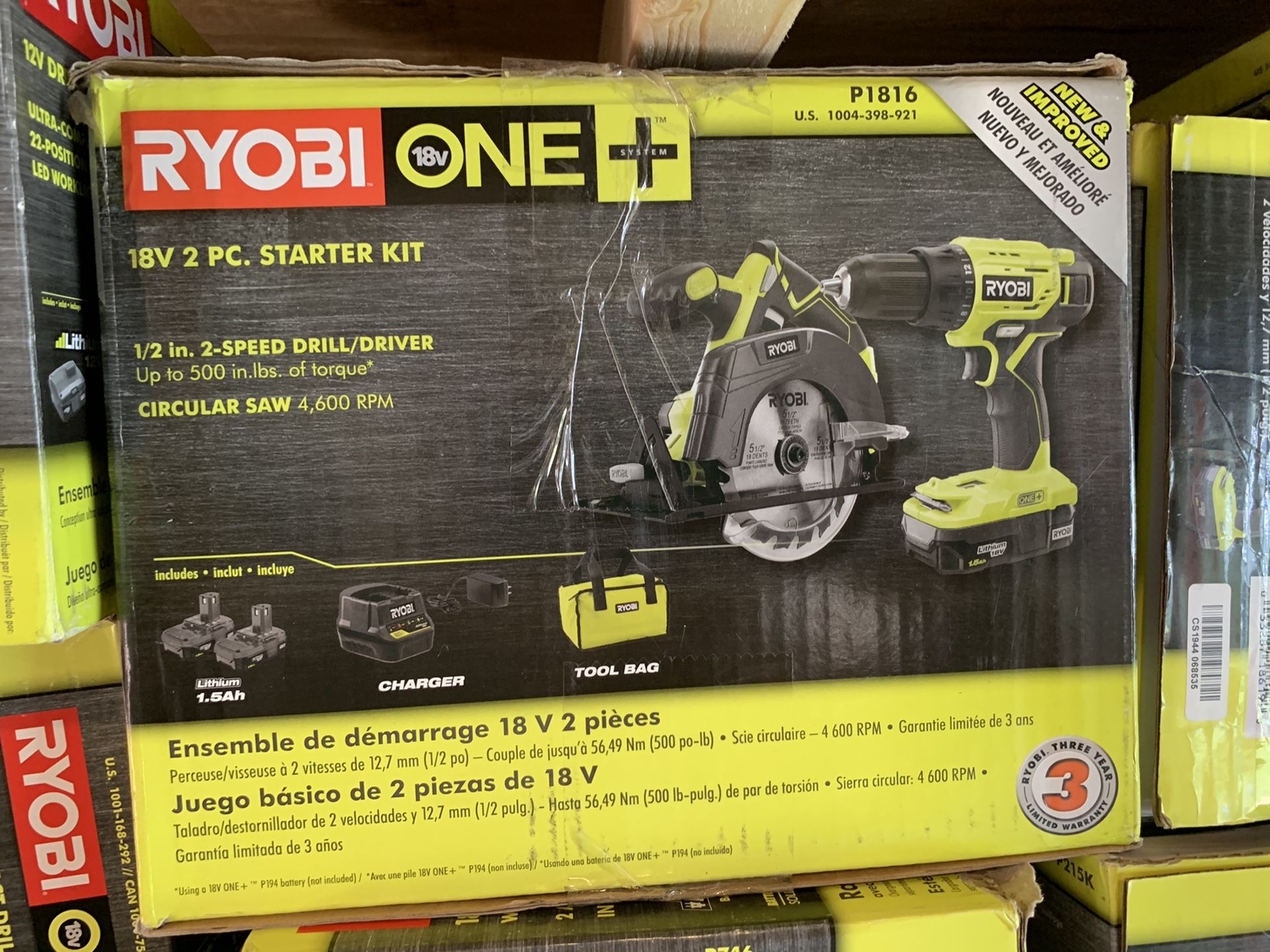 Brand new ryobi 18v 2pc starter kit 1/2 drill circular saw combo not negotiable