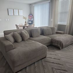 3 Piece Corduroy Couch. Beige