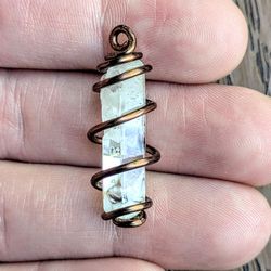 Clear Quartz Point Pendant - Handmade 