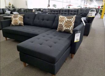 new black linen sofa sectional