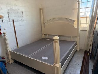 King size bed frame and box spring