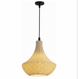 Brand new in the box-17.7 Inch Large Plastic Rattan Pendant Light, Outdoor Waterproof Hanging Light Fixture, Boho Modern Dining Room Chandelier, Farmh