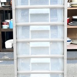Tall Storage Cart with Drawers